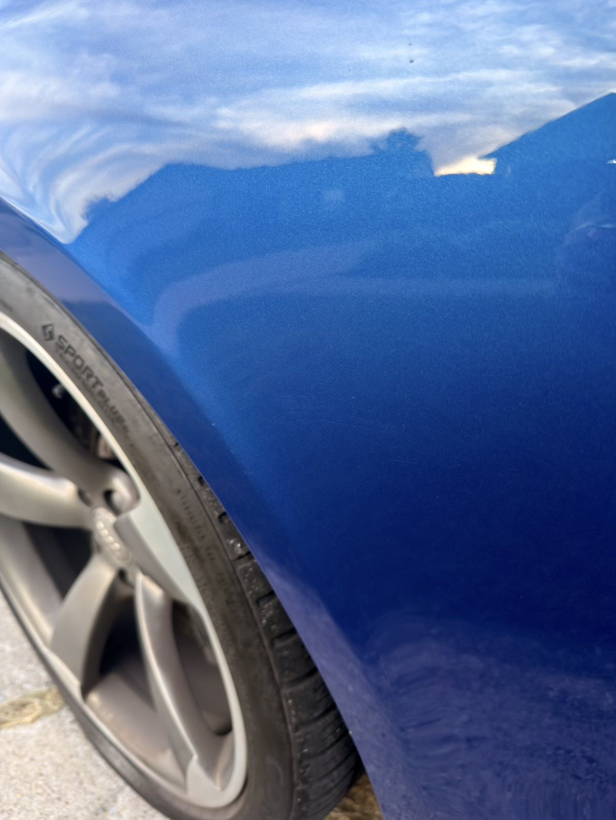 Audi fender scratches, corrected, after